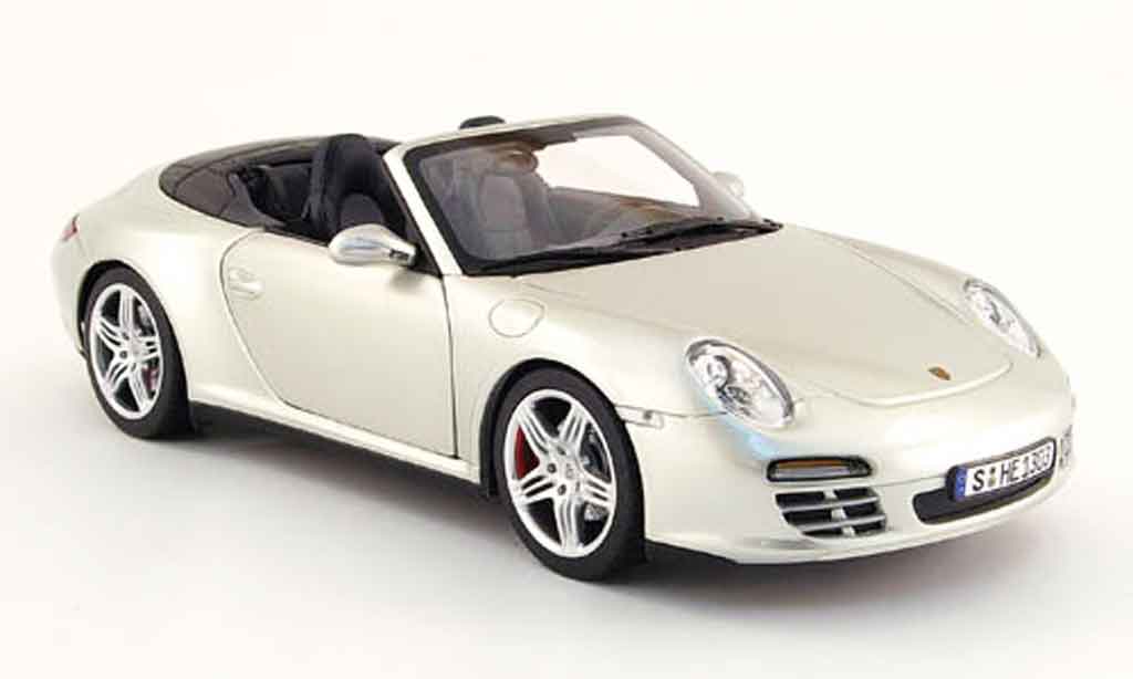 Porsche 997 4S 1/18 Norev 4S cabriolet grey 2008 diecast model cars