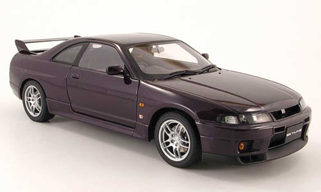 Nissan Skyline R33 1/18 Autoart R33 r33 gt-r v-spec lila 1997 diecast model cars