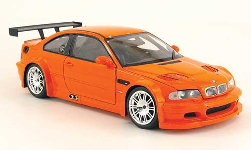 Bmw M3 E46 1/18 Minichamps GTR E46 street orange 2001 diecast model cars