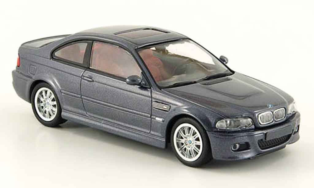 Bmw M3 E46 1/43 Minichamps E46 Coupe grey 2001 diecast model cars