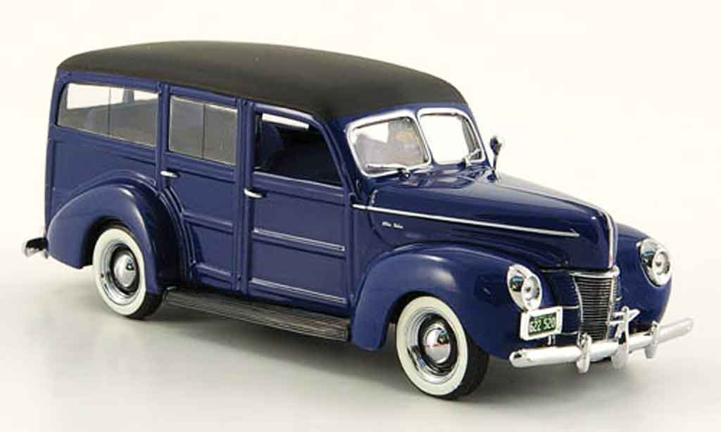 Ford 1940 1/43 Minichamps V8 De Luxe Woody blue diecast model cars