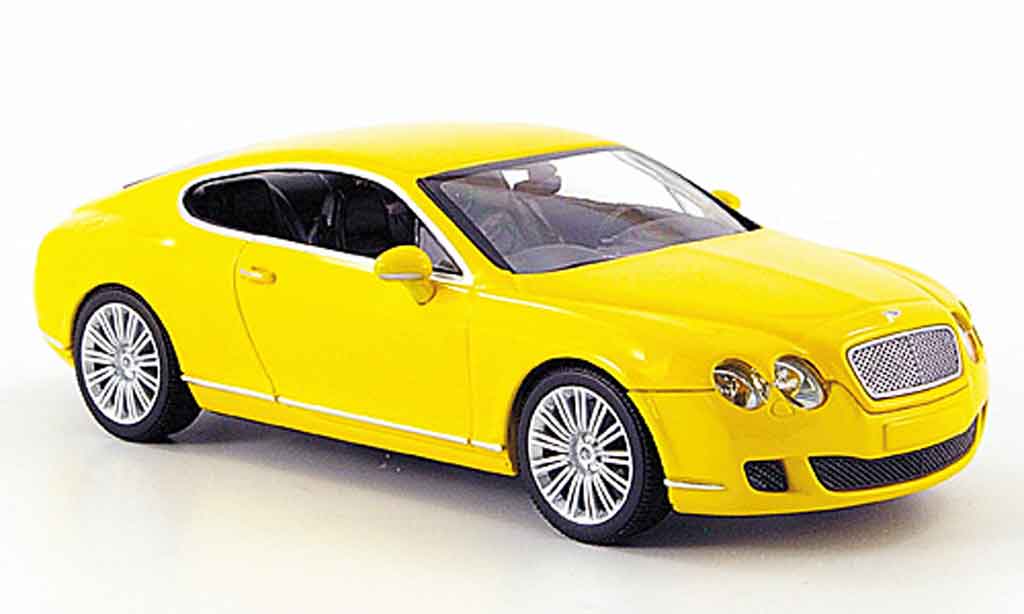 Bentley Continental GT 1/43 Minichamps GT yellow Linea 2008 diecast model cars