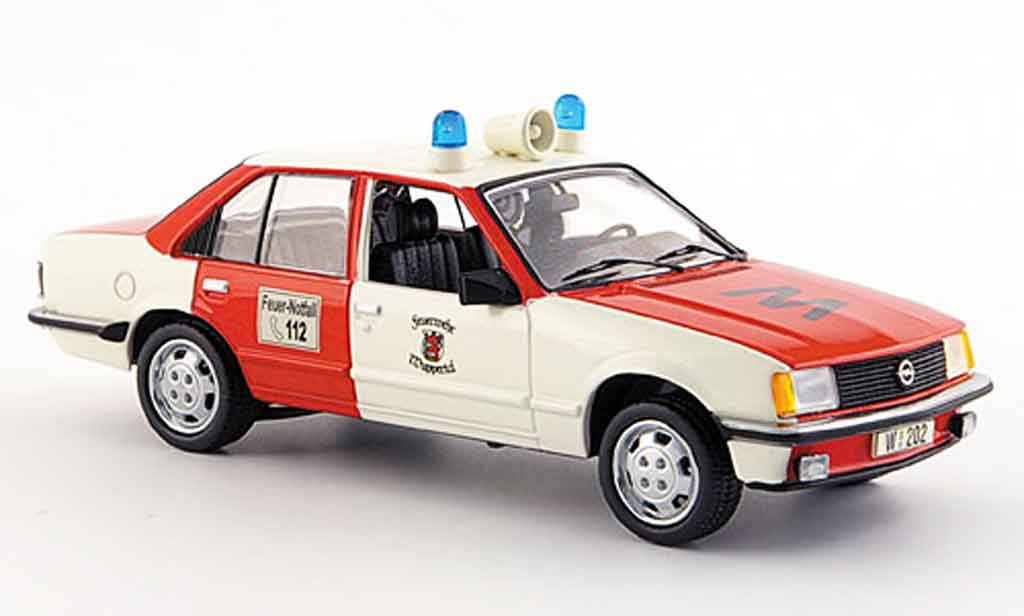 Opel Rekord 1/43 Schuco e pompier wuppertal red white diecast model cars