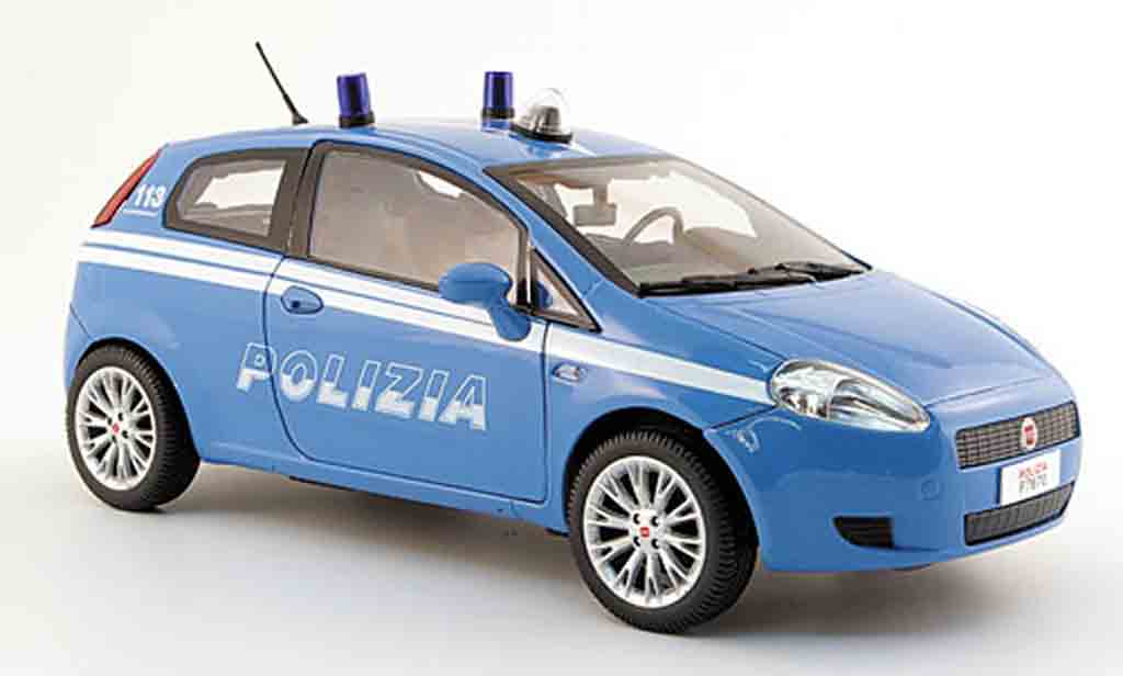 Fiat Grande Punto 1/18 Mondo Motors police polizia blue polizei italien diecast model cars