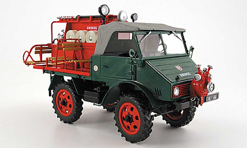 Mercedes Unimog 1/18 Schuco 401 pompier avec spezialaufbau grun red 1953 diecast model cars