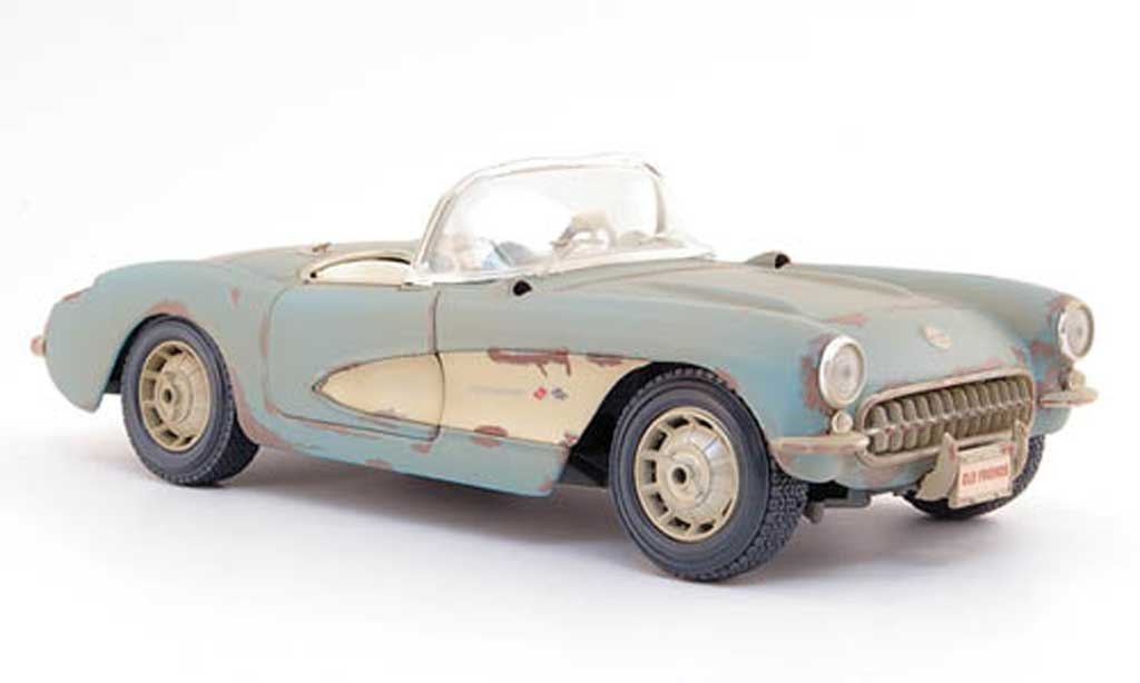 Chevrolet Corvette C1 1/18 Maisto C1 cabriolet blue als scheunenfund 1957 diecast model cars
