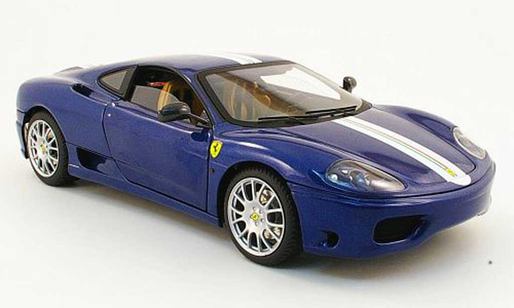 Ferrari 360 Modena Challenge 1/18 Hot Wheels Modena Challenge stradale blue avec italia-bandes diecast model cars