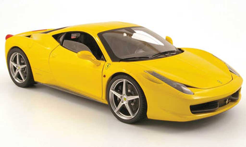 Ferrari 458 Italia 1/18 Hot Wheels Italia yellow 2009 diecast model cars