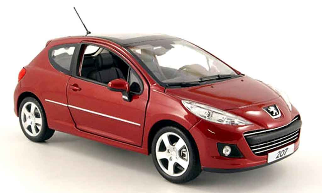 Peugeot 207 1/18 Norev 3 portes red 2009 diecast model cars
