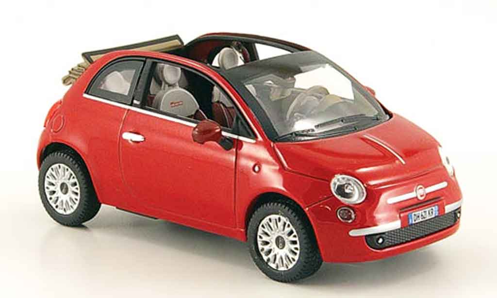 Fiat 500 1/43 Norev C red offenes Rolldach 2009 diecast model cars