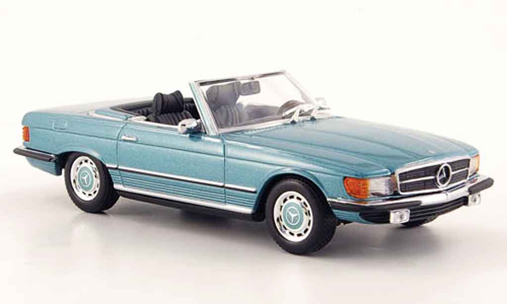 Mercedes 350 SL 1/43 Minichamps SL (R107) grunblue 1971 diecast model cars