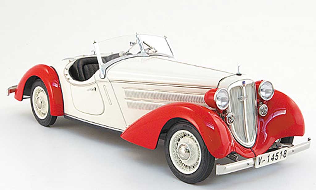 Audi 225 1/18 CMC front roadster red/white 1935 diecast model cars