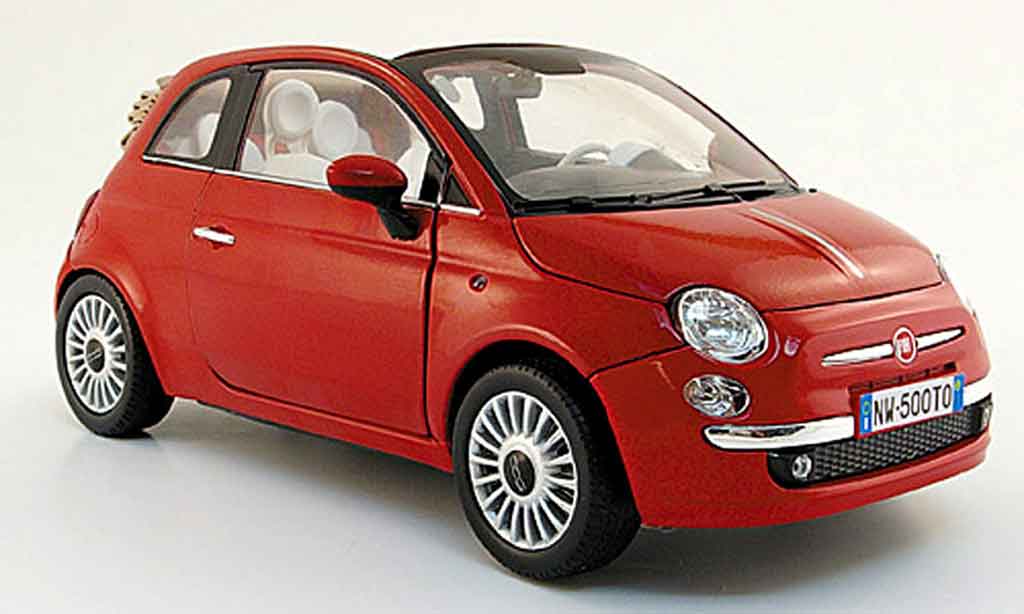 Fiat 500 C 1/18 Mondo Motors C cabriolet red 2009 diecast model cars