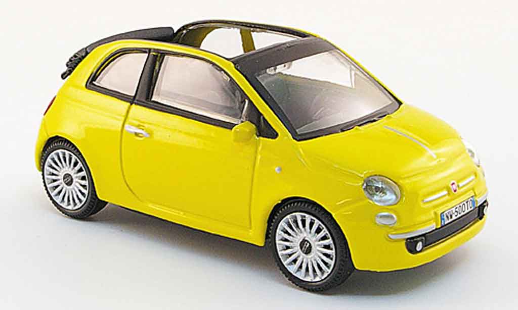 Fiat 500 1/43 Mondo Motors C Convertible yellow 2009 diecast model cars