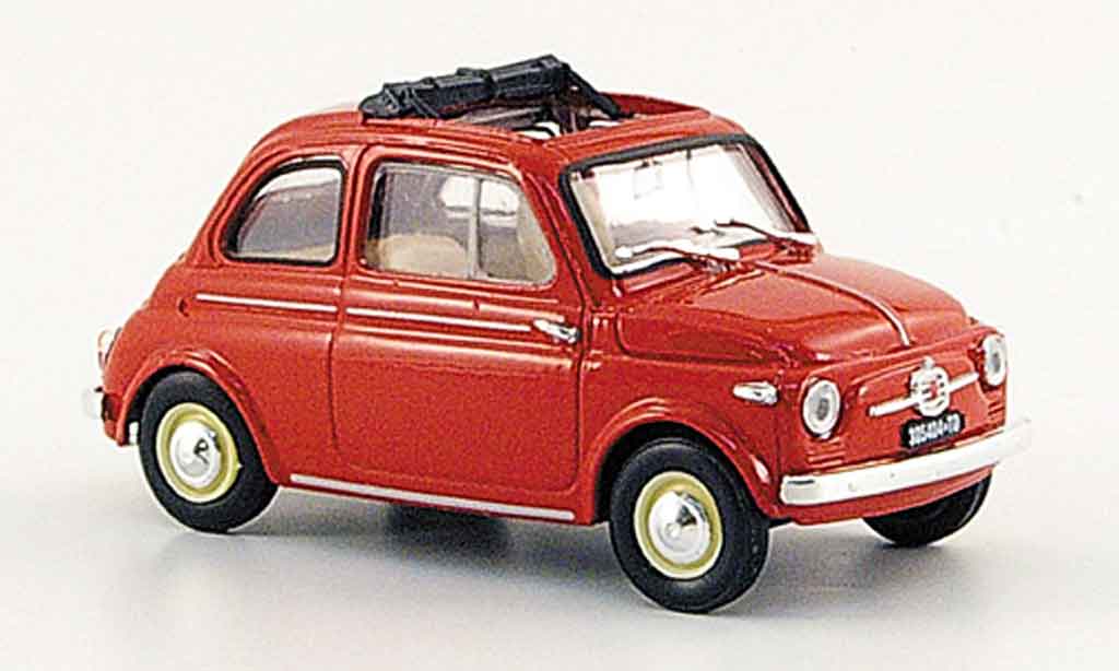 Fiat 500 1/43 Brumm ros? geoffnetes Faltdach 1959 diecast model cars