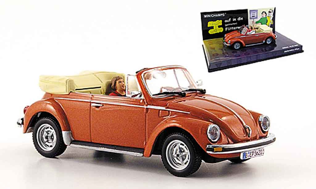 Volkswagen Coccinelle 1/43 Minichamps cabriolet met brown angie und guido diecast model cars