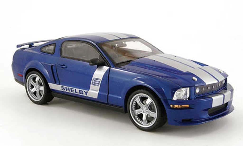 Shelby GT 1/18 Shelby Collectibles cs 6 blue avec bandes greys 2008 diecast model cars