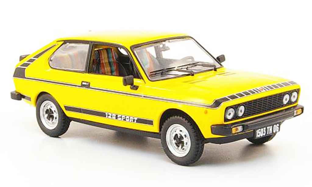 Fiat 128 1/43 Norev Coupe Sport yellow 1978 diecast model cars