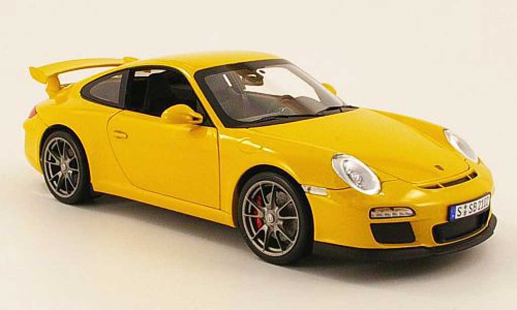 Porsche 997 GT3 1/18 Norev GT3 yellow 2009 diecast model cars