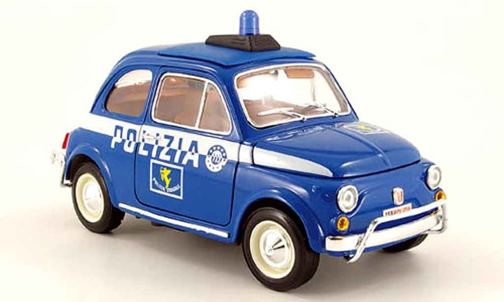 Fiat 500 1/18 Burago polizia polizei diecast model cars