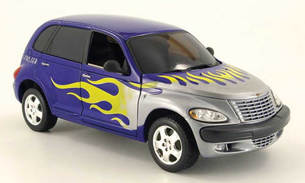 Chrysler PT Cruiser 1/18 Maisto blue grey mit falmendesign diecast model cars