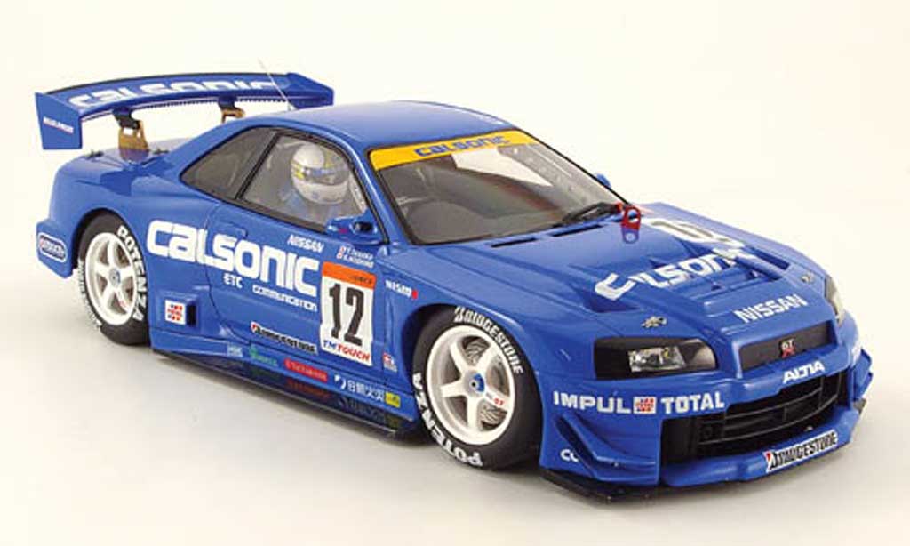 Nissan Skyline R34 1/18 Autoart JGTC R34 gt-r no.12 calsonic k.hoshino 2002 diecast model cars