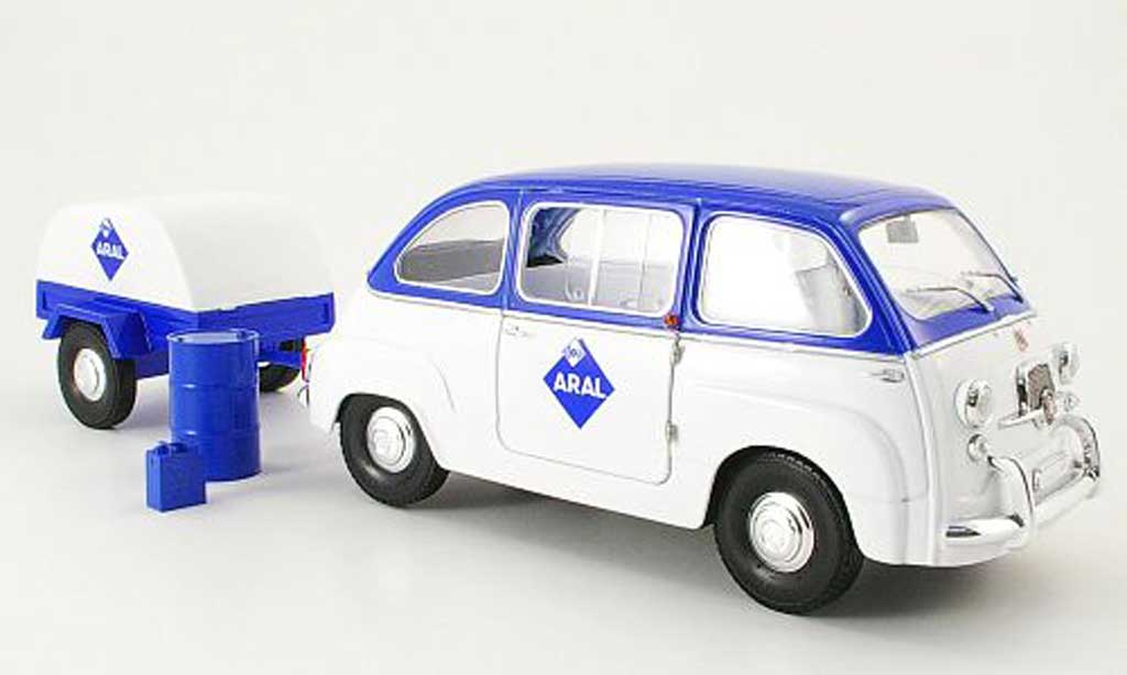 Fiat 600 1/18 Mini Miniera multipla aral avec anhanger diecast model cars