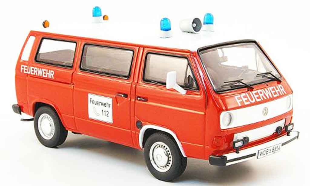 Volkswagen Combi 1/43 Premium Cls t3b bus pompier red white diecast model cars