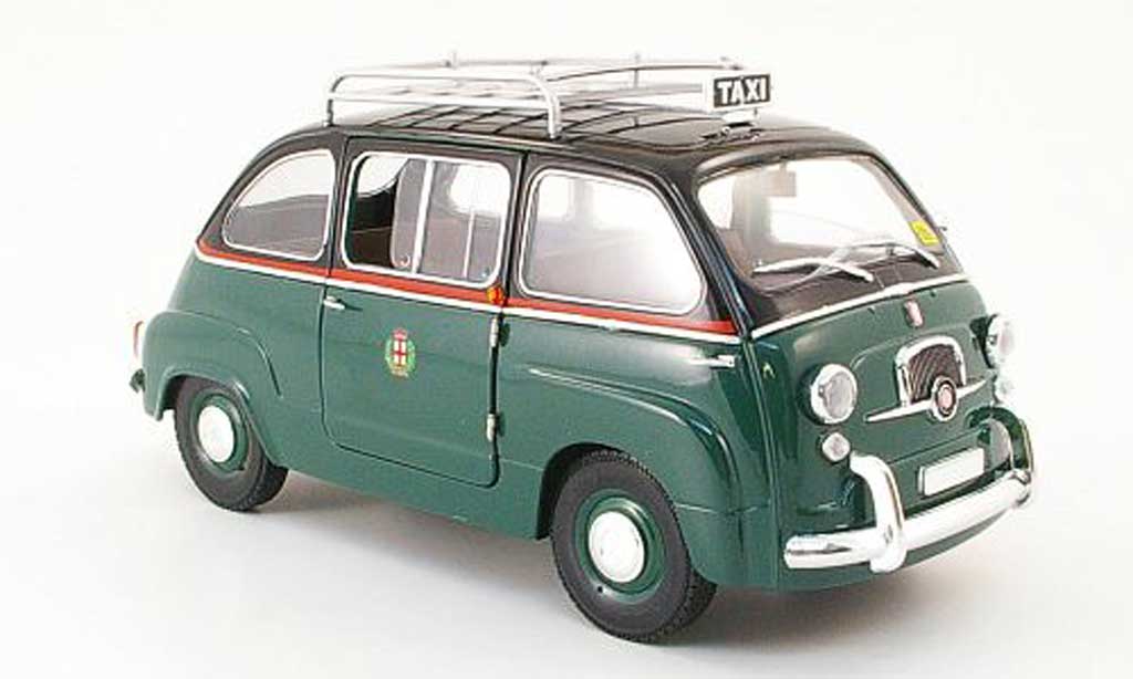 Fiat 600 1/18 Mini Miniera multipla taxi avec gepacktrager diecast model cars