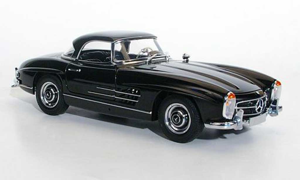 Mercedes 300 SL 1/18 Minichamps SL Roadster (W198 II) Hardtop black 1957 diecast model cars