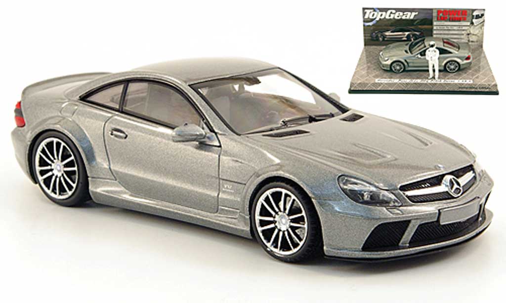 Mercedes Classe SL 65 1/43 Minichamps 65 AMG Black Series (R230) grey avec Figur The Stig 2009 diecast model cars