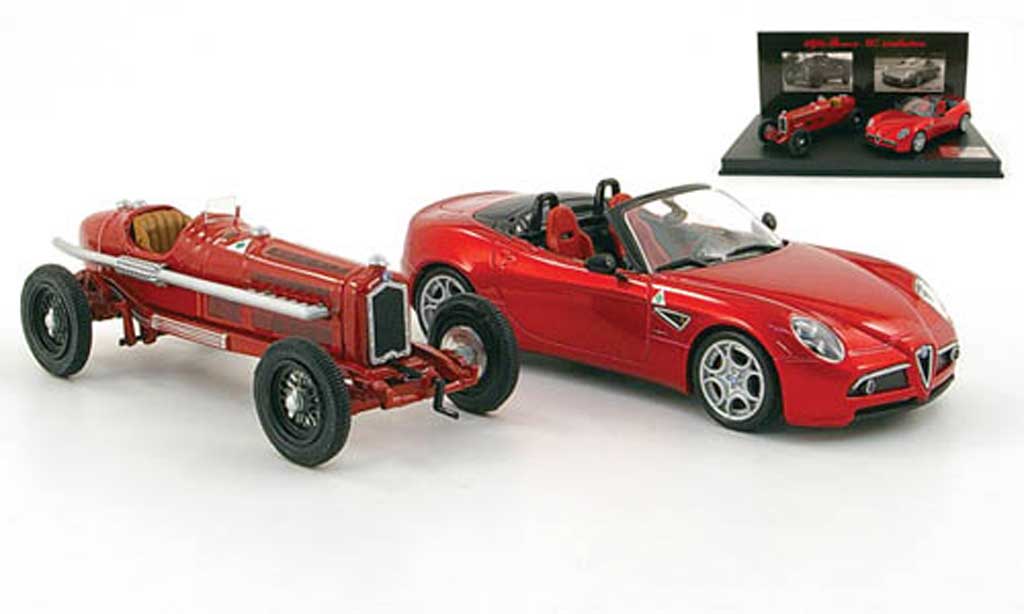 Alfa Romeo 8C 1/43 M4 Evolution-Set: P3 (1932) red + diecast model cars