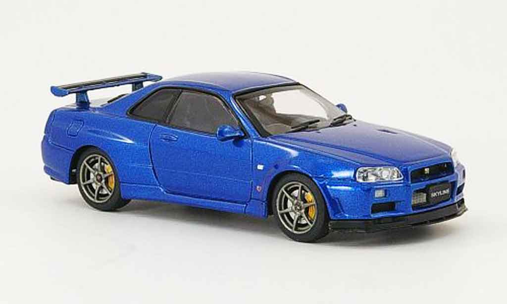 Nissan Skyline R34 1/43 Ebbro R34 GT R V Spec II blue 2001 02 diecast model cars