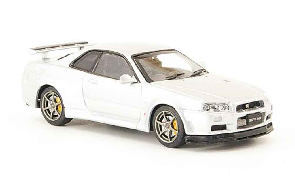 Nissan Skyline R34 1/43 Ebbro R34 GT R V Spec II grey metallisee 2001 02 diecast model cars