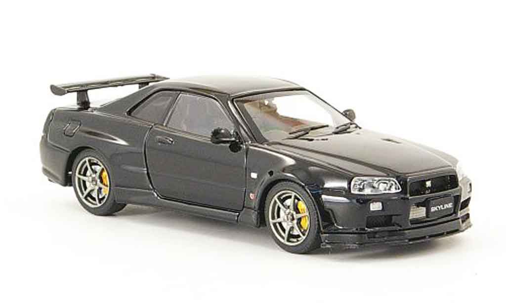 Nissan Skyline R34 1/43 Ebbro R34 GT R V Spec II black 2001 02 diecast model cars