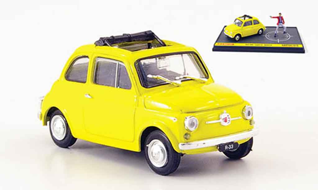 Fiat 500 1/43 Brumm yellow avec Figur Lupin the 3rd Wanted diecast model cars
