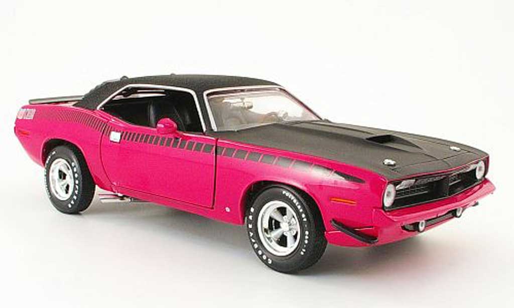 Plymouth Cuda 1970 1/18 Ertl 1970 aar pink/mattblack avec vinyldach diecast model cars