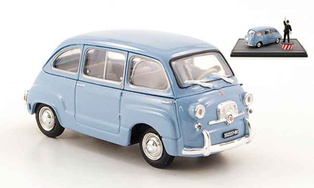 Fiat 600 1/43 Brumm D Multipla blue avec Figuren 1960 diecast model cars