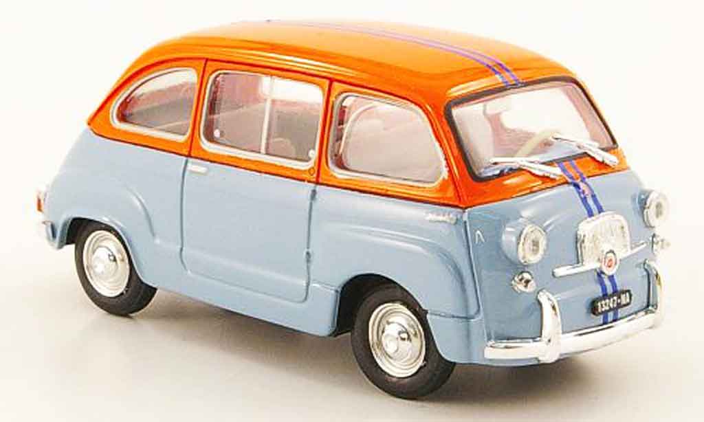 Fiat 600 1/43 Brumm D Multipla blue orange 1966 diecast model cars