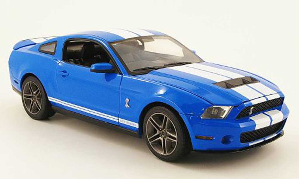 Shelby GT 500 1/18 Greenlight blue avec white bandes 2010 diecast model cars