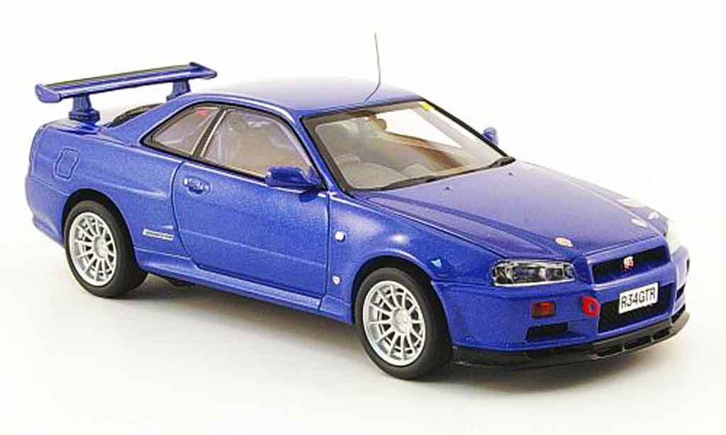 Nissan Skyline R34 1/43 Kyosho R34 GT R Gr.N blue diecast model cars
