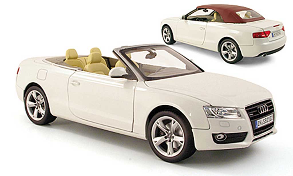 Audi A5 1/18 Norev Convertible white 2009 diecast model cars