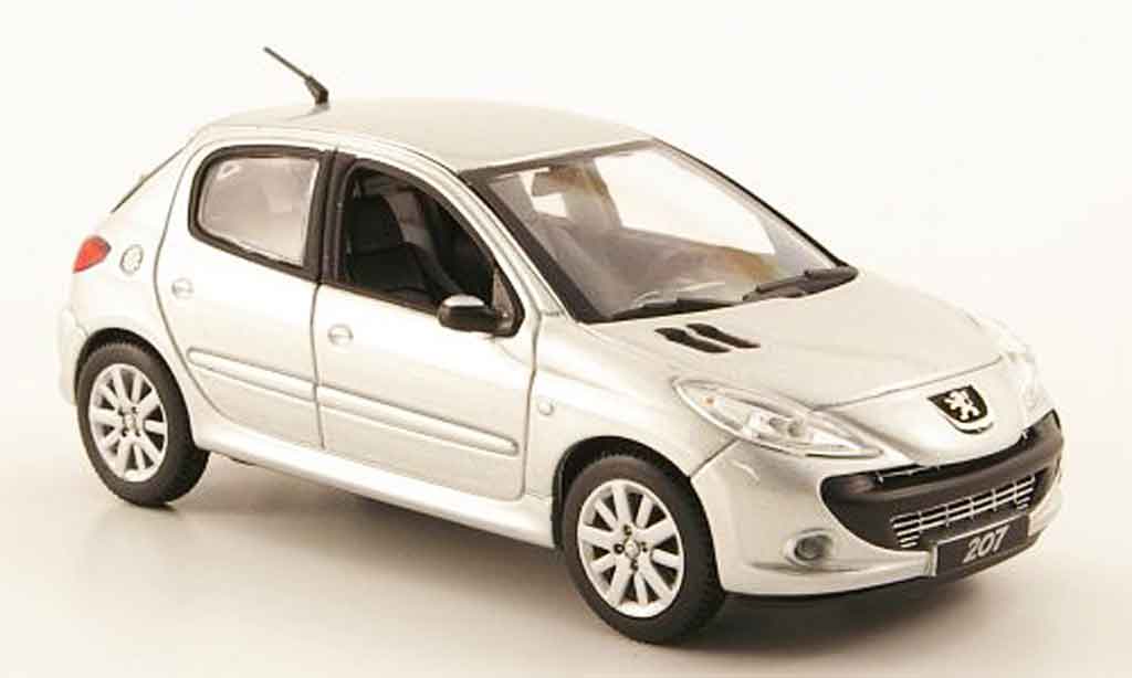 Peugeot 207 1/43 Norev grey metallisee 5 portes 2008 diecast model cars