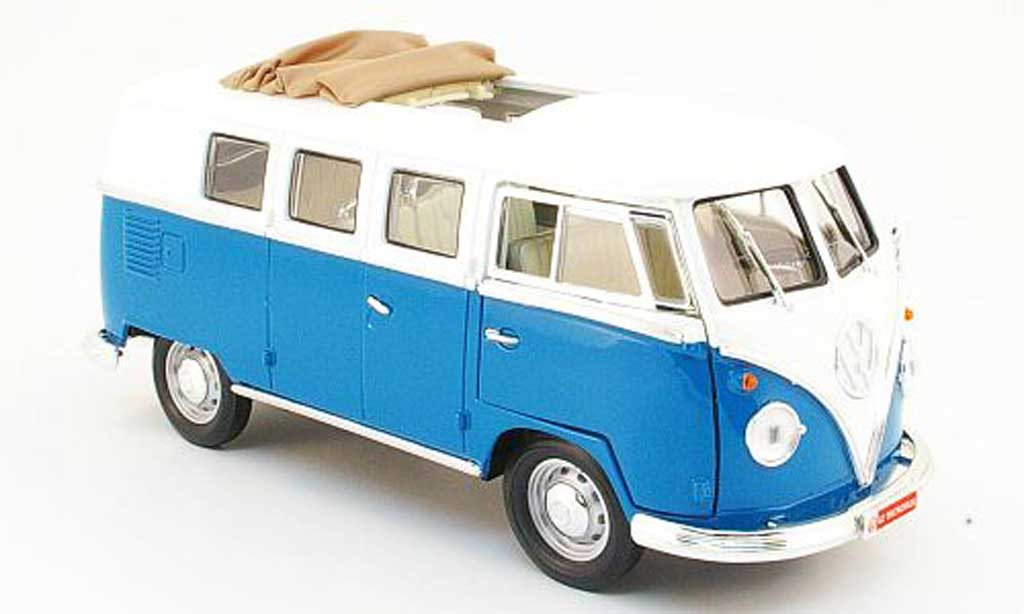 Volkswagen Combi 1/18 Yat Ming bus blue/white 1962 diecast model cars