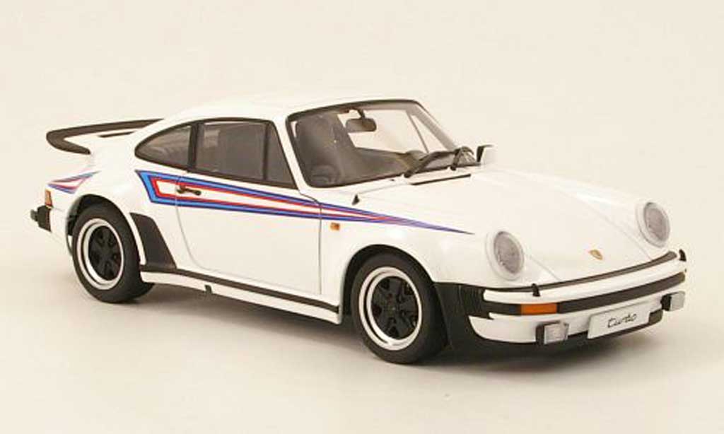 Porsche 930 Turbo 1/18 Autoart Turbo 3.0 white avec deco type martini 1975 diecast model cars