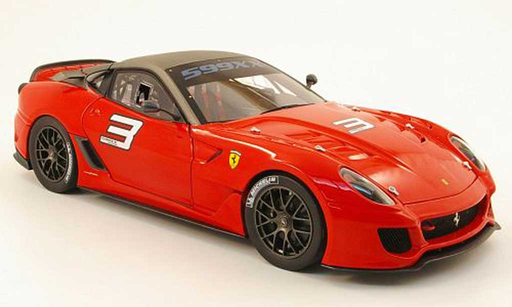 Ferrari 599 XX 1/18 Hot Wheels Elite XX no3 red/grey diecast model cars