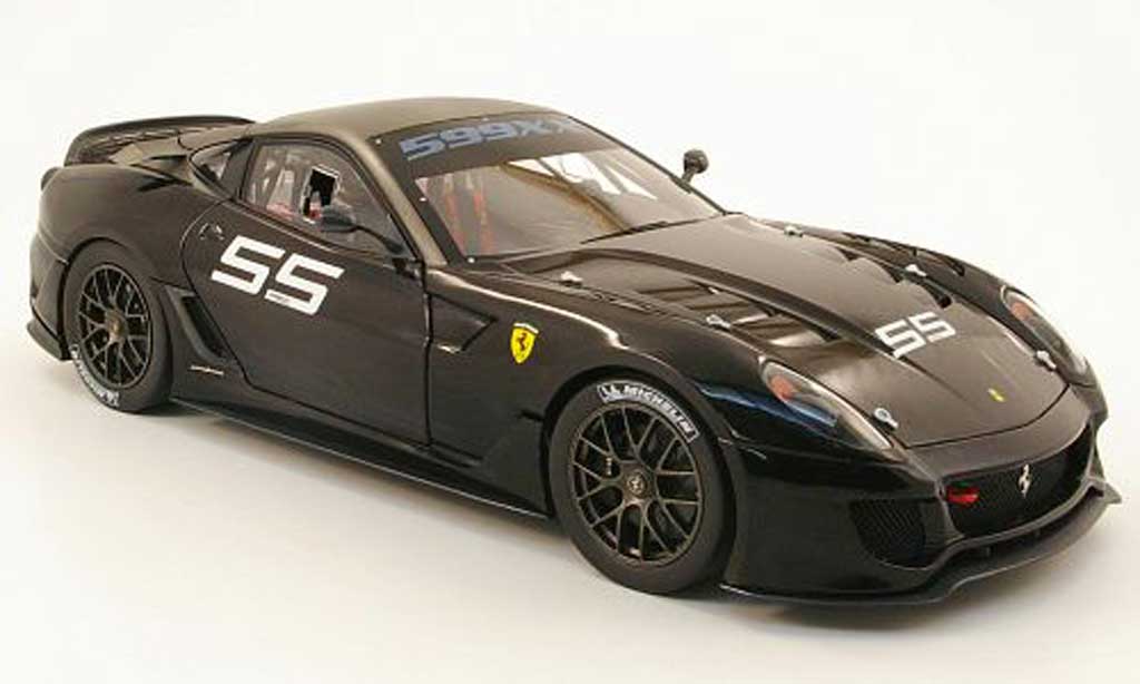 Ferrari 599 XX 1/18 Hot Wheels Elite XX no55 noir/grey diecast model cars