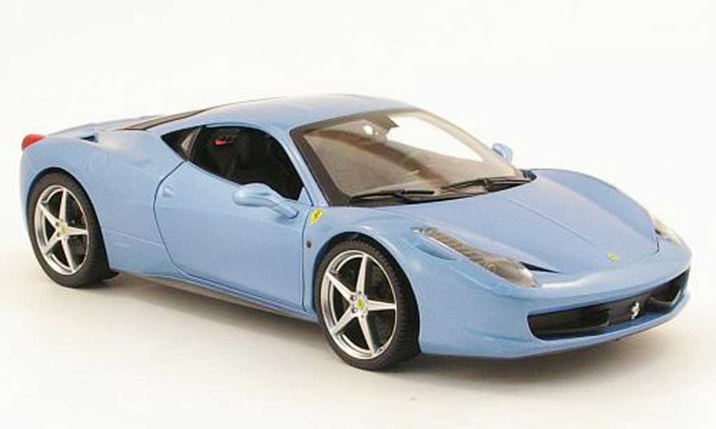Ferrari 458 Italia 1/18 Hot Wheels Italia grey metallisee blue diecast model cars