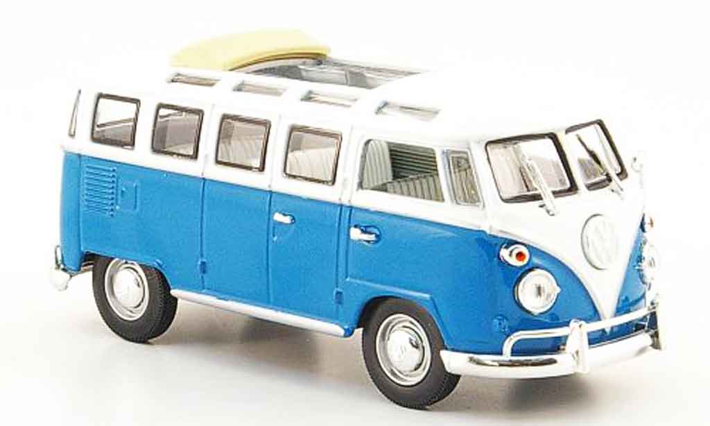 Volkswagen Combi 1/43 Yat Ming t1 samba blue white 1962 diecast model cars
