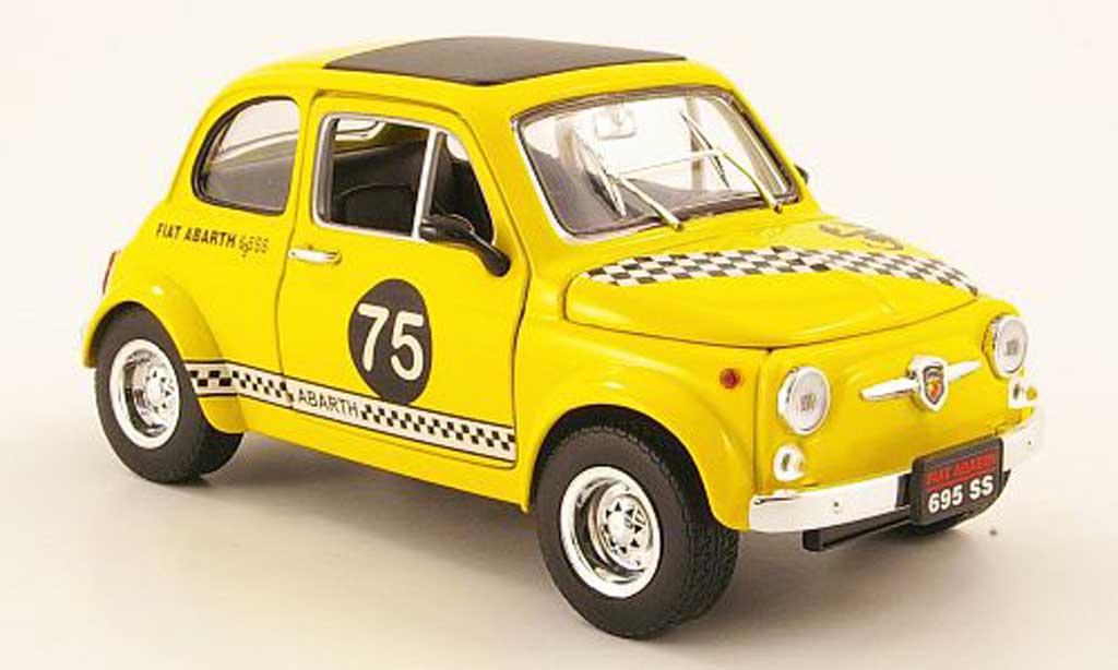 Fiat 500 Abarth 1/18 Mondo Motors Abarth 695ss yellow no.75 diecast model cars